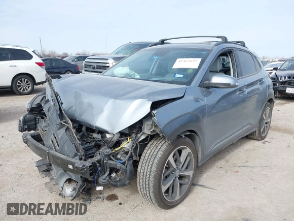 2021 Hyundai Kona Limited with VIN KM8K33A5XMU713252, listed as a IAAI auction lot 41367697 with 42,991 mi miles. Bid and sale history available at carsss.com. Image 2.