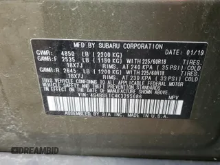 2019 Subaru Outback Touring with VIN 4S4BSETC4K3295686, listed as a Copart auction lot 83646194 with Not provided miles and Clean title. Bid and sale history available at DreamBid. Image 15.