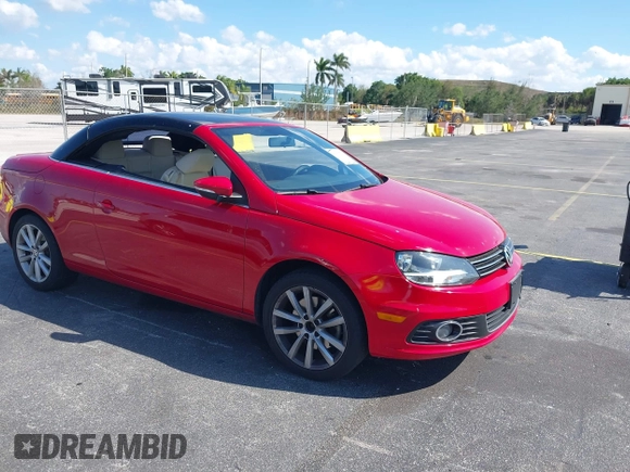 2013 Volkswagen Eos Komfort with VIN WVWBW8AH9DV008763, listed as a IAAI auction lot 41893700 with 53,766 mi miles and . Bid and sale history available at DreamBid. Image 1.