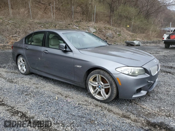 2013 BMW 5 Series 550i xDrive with VIN WBAFU9C52DDY70256, listed as a Copart auction lot 53100075 with 176,876 mi miles and Salvage Title. Bid and sale history available at carsss.com. Image 4.
