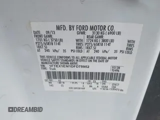 2013 Ford F-150 XL with VIN 1FTEX1EM1DFD75952, listed as a IAAI auction lot 42112875 with 171,472 mi miles and . Bid and sale history available at DreamBid. Image 9.