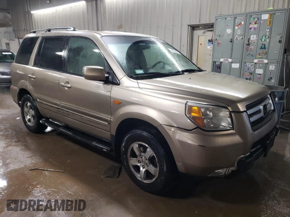 2006 Honda Pilot EX-L with VIN 2HKYF18796H516751, listed as a Copart auction lot 44558685 with 141,576 mi miles and Salvage Title. Bid and sale history available at DreamBid. Image 4.