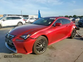 2015 Lexus RC 350 F Sport with VIN JTHSE5BC4F5001158, listed as a Copart auction lot 62917315 with 58,572 mi miles and Salvage title. Bid and sale history available at DreamBid. Image 1.