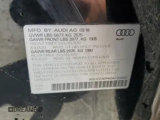 2016 Audi SQ5 Premium Plus z VIN WA1CCAFP6GA120480, wystawiony jako Copart lot #53829855 z przebiegiem 78 854 mil mil oraz Szkoda całkowita • Salvage title. Historia ofert i sprzedaży dostępna na DreamBid. Obrazek 12.
