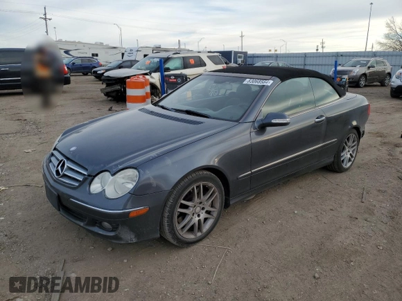 2008 Mercedes-Benz CLK-Class 3.5L with VIN WDBTK56GX8F240284, listed as a Copart auction lot 83068564 with 206,326 mi miles and Salvage Title. Bid and sale history available at carsss.com. Image 1.