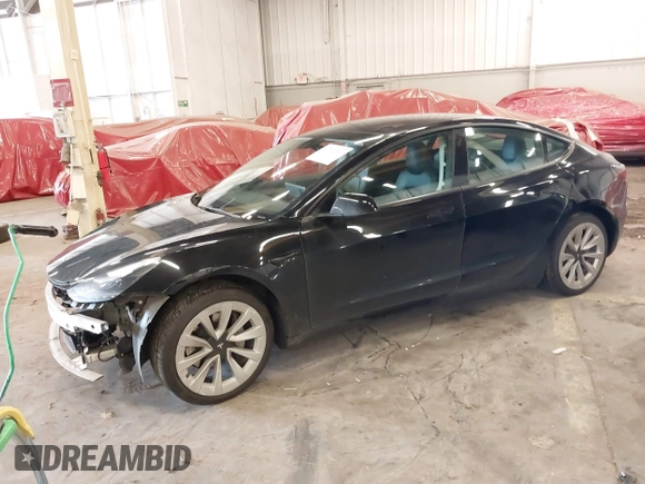 2022 Tesla Model 3 with VIN 5YJ3E1EA4NF187113, listed as a IAAI auction lot 41712331 with 81,879 mi miles and . Bid and sale history available at DreamBid. Image 2.