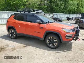 2018 Jeep Compass Trailhawk with VIN 3C4NJDDB3JT424282, listed as a Copart auction lot 52870765 with 95,208 mi miles and Salvage title. Bid and sale history available at DreamBid. Image 4.