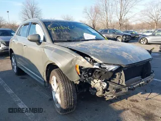 2021 Audi Q3 S line Premium with VIN WA1DECF37M1075942, listed as a IAAI auction lot 41192874 with 50,670 mi miles. Bid and sale history available at carsss.com. Image 1.