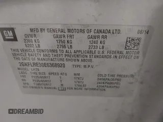 2014 GMC Terrain SLE z VIN 2GKFLRE30E6368920, wystawiony jako IAAI lot #41998384 z przebiegiem 113 937 mil mil oraz . Historia ofert i sprzedaży dostępna na DreamBid. Obrazek 9.