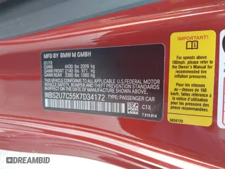 2019 BMW M2 Competition with VIN WBS2U7C55K7D34172, listed as a IAAI auction lot 41430700 with 43,232 mi miles. Bid and sale history available at carsss.com. Image 9.