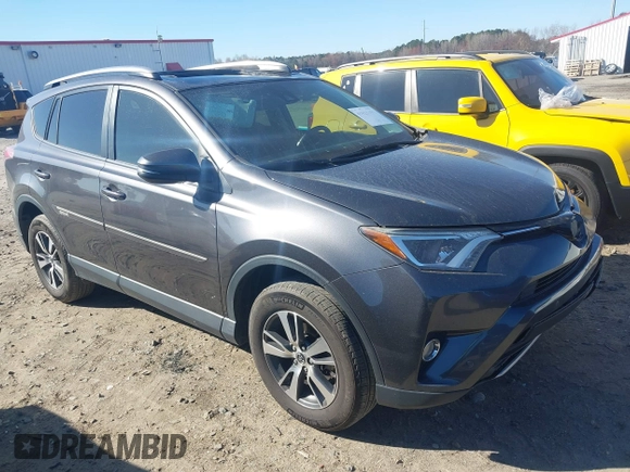2018 Toyota RAV4 XLE with VIN JTMWFREV9JJ200629, listed as a IAAI auction lot 41821491 with 184,706 mi miles. Bid and sale history available at carsss.com. Image 1.