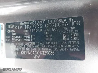 2017 Kia Sportage LX with VIN KNDPMCACXH7129086, listed as a IAAI auction lot 41218449 with 112,138 mi miles. Bid and sale history available at carsss.com. Image 9.