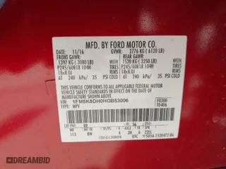 2017 Ford Explorer XLT with VIN 1FM5K8DH0HGB53006, listed as a IAAI auction lot 41769004 with 91,620 mi miles. Bid and sale history available at carsss.com. Image 9.