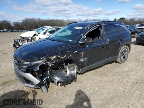 2025 Hyundai Tucson SEL with VIN 5NMJB3DE7SH450690, listed as a Copart auction lot 47982635 with 13,947 mi miles and Salvage Title. Bid and sale history available at carsss.com. Image 1.