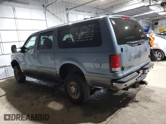 2001 Ford Excursion XLT z VIN 1FMNU41S11ED30084, wystawiony jako Copart lot #85847624 z przebiegiem 122 272 mil mil oraz Szkoda całkowita • Salvage title. Historia ofert i sprzedaży dostępna na DreamBid. Obrazek 2.