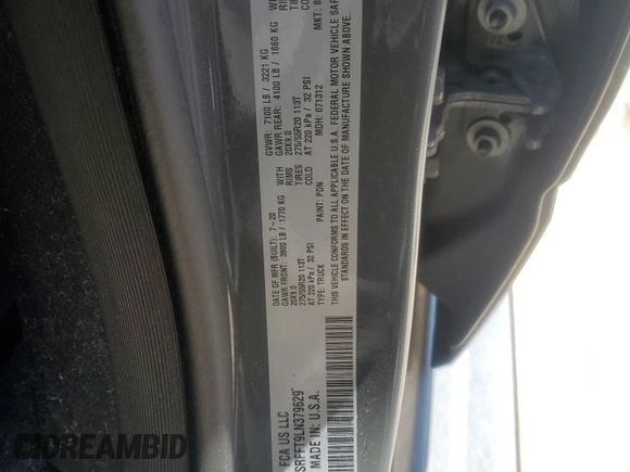 2020 Ram 1500 Big Horn z VIN 1C6SRFFT9LN379629, wystawiony jako Copart lot #51930605 z przebiegiem 71 697 mil mil oraz Szkoda całkowita • Salvage title. Historia ofert i sprzedaży dostępna na DreamBid. Obrazek 13.