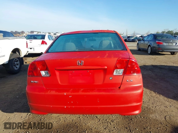 2004 Honda Civic LX with VIN 2HGES16584H548825, listed as a IAAI auction lot 41477784 with 152,581 mi miles. Bid and sale history available at carsss.com. Image 16.
