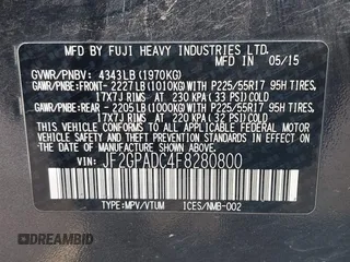 2015 Subaru Crosstrek Premium with VIN JF2GPADC4F8280800, listed as a IAAI auction lot 41680863 with 146,795 mi miles and . Bid and sale history available at DreamBid. Image 9.