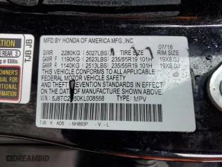 2019 Acura RDX w/Technology Pkg with VIN 5J8TC2H50KL008568, listed as a Copart auction lot 69944042 with 0 mi miles. Bid and sale history available at carsss.com. Image 13.