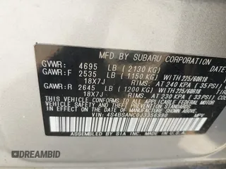 2018 Subaru Outback Limited with VIN 4S4BSANC0J3356990, listed as a IAAI auction lot 42600580 with 71,222 mi miles and . Bid and sale history available at DreamBid. Image 9.