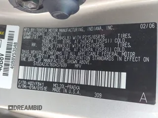 2006 Toyota Sienna CE with VIN 5TDZA23C16S457699, listed as a IAAI auction lot 42196228 with 220,910 mi miles and . Bid and sale history available at carsss.com. Image 9.
