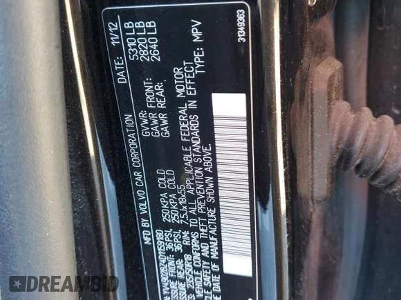 2013 Volvo XC70 T6 with VIN YV4902BZ4D1159180, listed as a Copart auction lot 46620445 with 148,912 mi miles and Salvage Title. Bid and sale history available at DreamBid. Image 15.