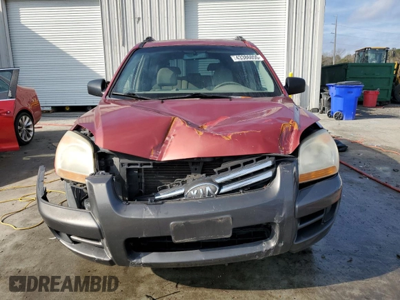 2005 Kia Sportage LX with VIN KNDJF723257122120, listed as a Copart auction lot 43386055 with 191,082 mi miles and Salvage Title. Bid and sale history available at carsss.com. Image 5.