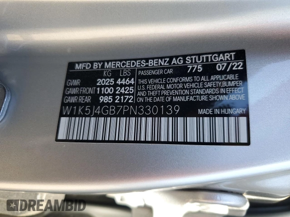 2023 Mercedes-Benz CLA 250 with VIN W1K5J4GB7PN330139, listed as a Copart auction lot 52972605 with 34,025 mi miles and Salvage Title. Bid and sale history available at DreamBid. Image 12.