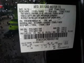 2011 Ford Flex SE with VIN 2FMGK5BC9BBD02140, listed as a Copart auction lot 84399174 with 60,030 mi miles and Salvage Title. Bid and sale history available at carsss.com. Image 13.