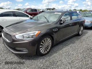 2015 Kia K900 Luxury with VIN KNALW4D48F6017602, listed as a Copart auction lot 74309814 with 0 mi miles and Salvage Title. Bid and sale history available at carsss.com. Image 1.