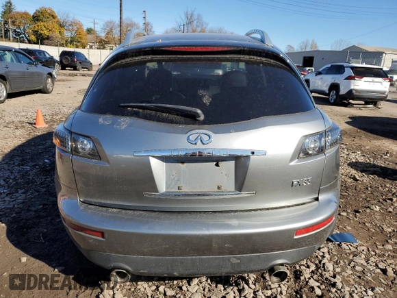 2006 Infiniti FX35 with VIN JNRAS08W96X210684, listed as a Copart auction lot 80438524 with 124,929 mi miles and Salvage Title. Bid and sale history available at carsss.com. Image 6.