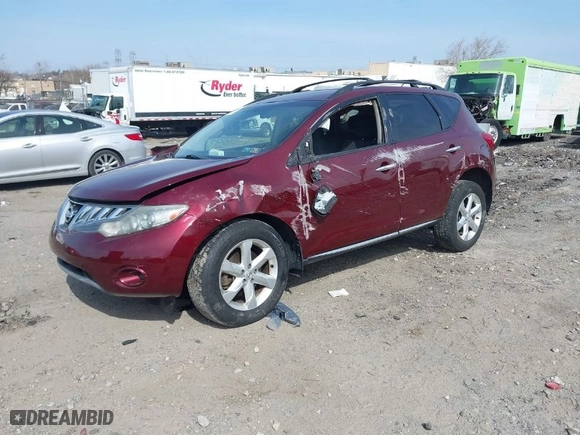 2009 Nissan Murano S with VIN JN8AZ18W49W131035, listed as a IAAI auction lot 41791729 with NaN miles. Bid and sale history available at carsss.com. Image 2.