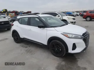 2024 Nissan Kicks SR with VIN 3N1CP5DV2RL490973, listed as a Copart auction lot 50377055 with 3,408 mi miles and Salvage Title. Bid and sale history available at DreamBid. Image 4.