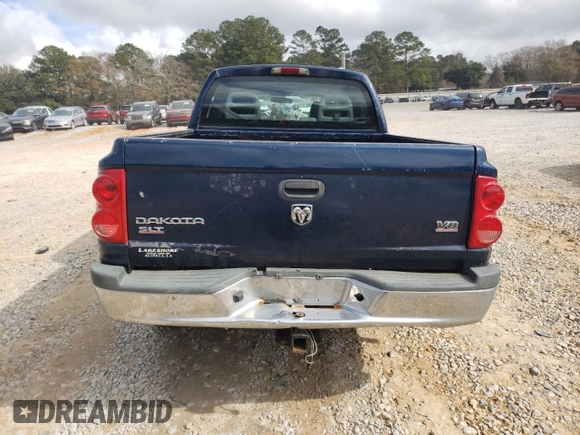 2005 Dodge Dakota SLT with VIN 1D7HE48N15S223063, listed as a Copart auction lot 43223535 with 167,501 mi miles and Salvage Title. Bid and sale history available at DreamBid. Image 6.