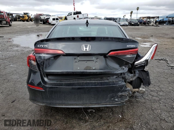 2023 Honda Civic Sedan Sport with VIN 2HGFE2F52PH525854, listed as a Copart auction lot 44177365 with 14,716 mi miles and Salvage Title. Bid and sale history available at carsss.com. Image 6.