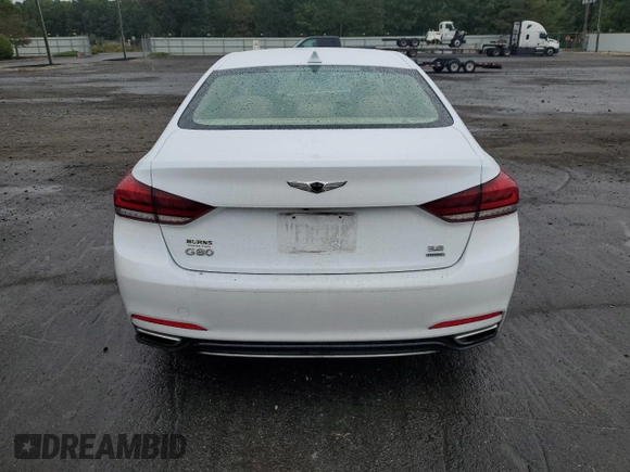 2018 Genesis G80 3.8L with VIN KMHGN4JE0JU240981, listed as a Copart auction lot 72947044 with 43,870 mi miles and Salvage Title. Bid and sale history available at carsss.com. Image 6.