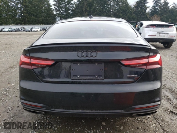 2023 Audi A5 Sportback S line Premium Plus with VIN WAUFACF55PA019396, listed as a Copart auction lot 46191885 with 7,404 mi miles and Salvage Title. Bid and sale history available at carsss.com. Image 6.