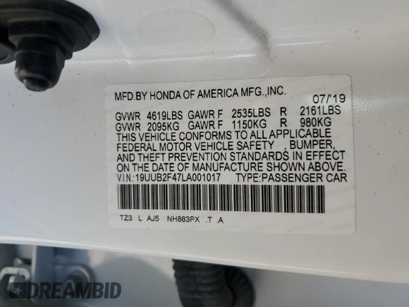 2020 Acura TLX w/Technology Pkg with VIN 19UUB2F47LA001017, listed as a Copart auction lot 87956885 with 39,030 mi miles and Salvage Title. Bid and sale history available at carsss.com. Image 13.