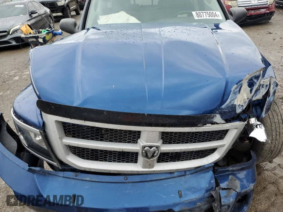 2009 Dodge Dakota SXT with VIN 1D7HE38K39S778117, listed as a Copart auction lot 80775004 with Not Provided miles and Salvage Title. Bid and sale history available at DreamBid. Image 11.