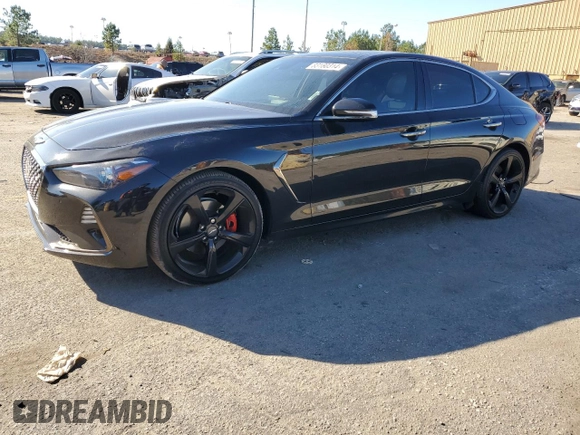 2019 Genesis G70 Advanced with VIN KMTG44LAXKU030439, listed as a Copart auction lot 83180314 with 103,834 mi miles and Salvage title. Bid and sale history available at DreamBid. Image 1.