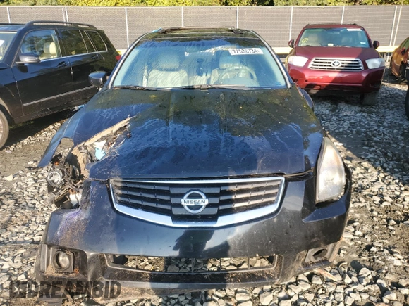 2008 Nissan Maxima 3.5 SE with VIN 1N4BA41E48C809136, listed as a Copart auction lot 72536734 with 0 mi miles and Salvage Title. Bid and sale history available at carsss.com. Image 5.