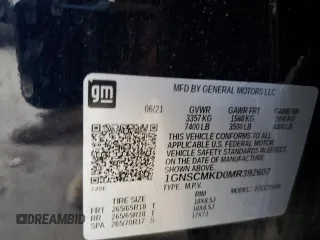 2021 Chevrolet Tahoe LS с VIN 1GNSCMKD0MR392607, выставлен на аукционе Copart как лот 57704715 с пробегом 57 507 миль миль и Списание • Salvage title. История ставок и продаж доступна на DreamBid. Изображение 13.