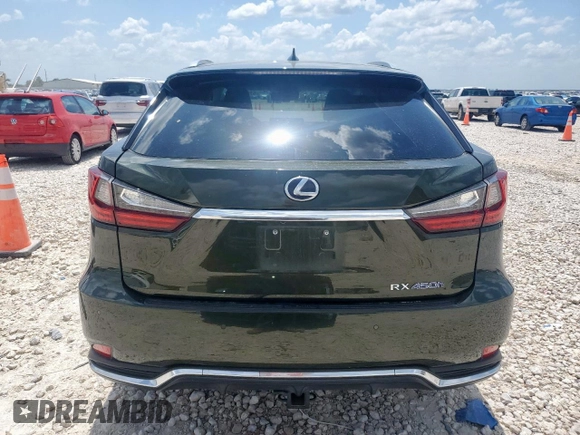 2020 Lexus RX 450h with VIN 2T2HGMDA3LC046646, listed as a Copart auction lot 61030015 with 74,709 mi miles and Salvage title. Bid and sale history available at DreamBid. Image 6.