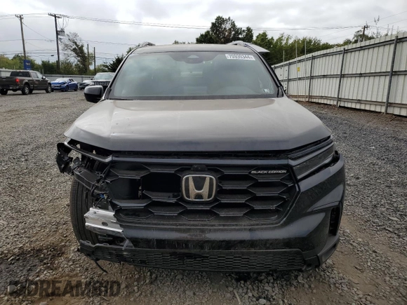 2025 Honda Pilot Black Edition with VIN 5FNYG1H92SB036901, listed as a Copart auction lot 75697454 with 5,994 mi miles and Salvage Title. Bid and sale history available at carsss.com. Image 5.