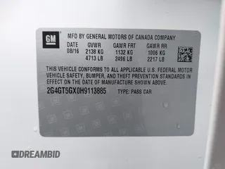 2017 Buick Regal GS with VIN 2G4GT5GX0H9113885, listed as a IAAI auction lot 42277131 with 69,713 mi miles and . Bid and sale history available at DreamBid. Image 9.