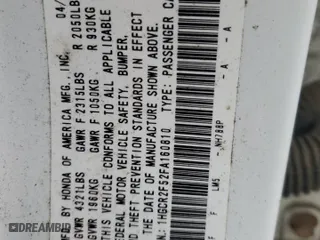 2015 Honda Accord Sedan Sport with VIN 1HGCR2F52FA160810, listed as a Copart auction lot 53022205 with 61,970 mi miles and Salvage Title. Bid and sale history available at carsss.com. Image 12.