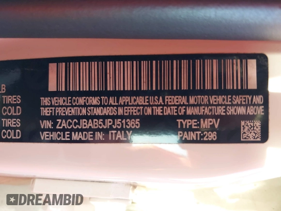 2018 Jeep Renegade Sport z VIN ZACCJBAB5JPJ51365, wystawiony jako IAAI lot #39137514 z przebiegiem 131 256 mil mil oraz . Historia ofert i sprzedaży dostępna na DreamBid. Obrazek 9.