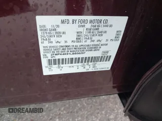 2020 Ford Edge Titanium z VIN 2FMPK4K91LBB56297, wystawiony jako IAAI lot #41938896 z przebiegiem 79 875 mil mil oraz . Historia ofert i sprzedaży dostępna na DreamBid. Obrazek 9.
