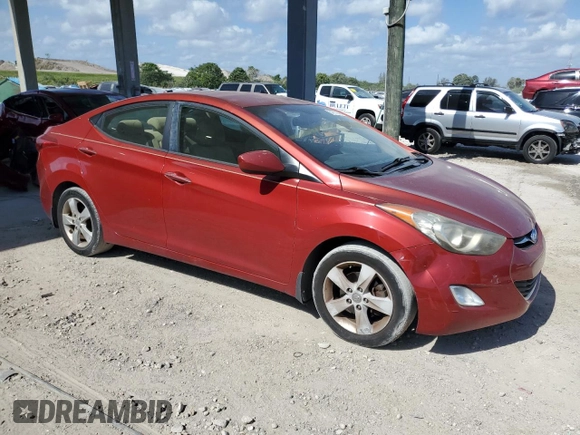 2013 Hyundai Elantra Limited with VIN KMHDH4AE4DU740611, listed as a Copart auction lot 54711845 with 95,408 mi miles and Salvage Title. Bid and sale history available at DreamBid. Image 4.