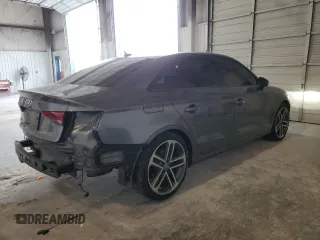 2018 Audi A3 Sedan Premium with VIN WAUAUGFF7J1008263, listed as a Copart auction lot 37766814 with 58,599 mi miles and Salvage Title. Bid and sale history available at carsss.com. Image 3.